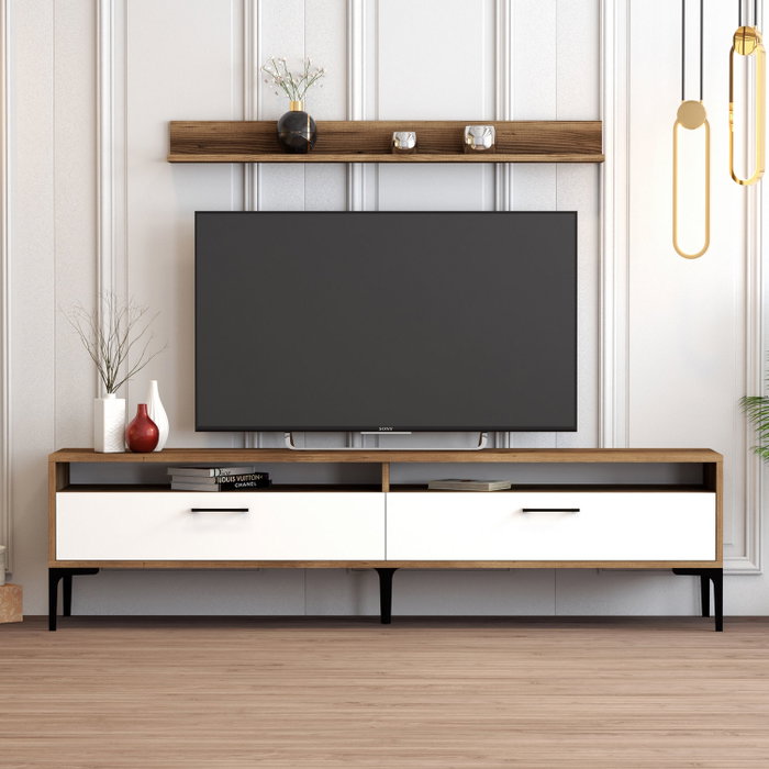 Hanah Home Istanbul Mueble de TV Nogal y Blanco
